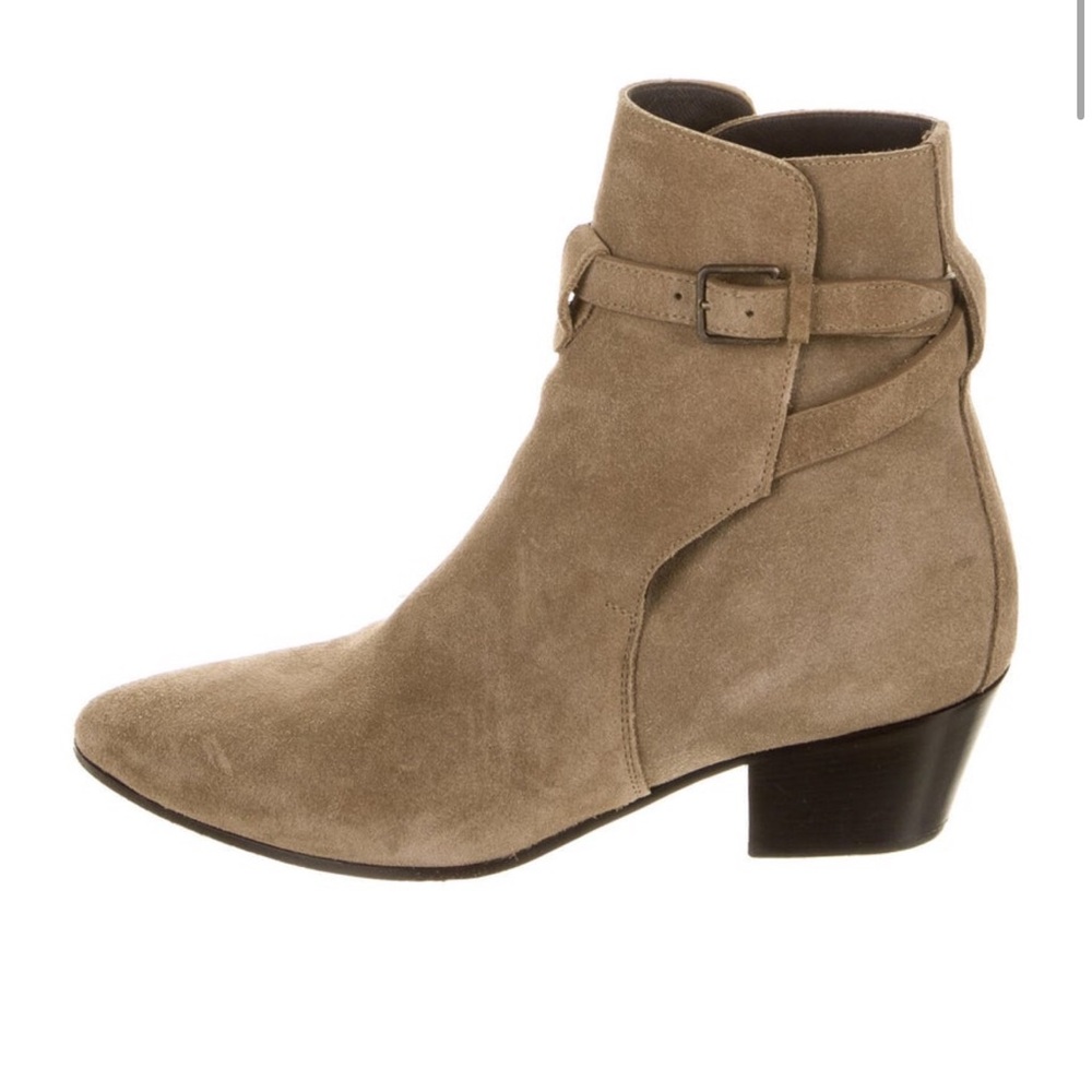 Saint Laurent Tan Suede Ankle Boots Size IT 39